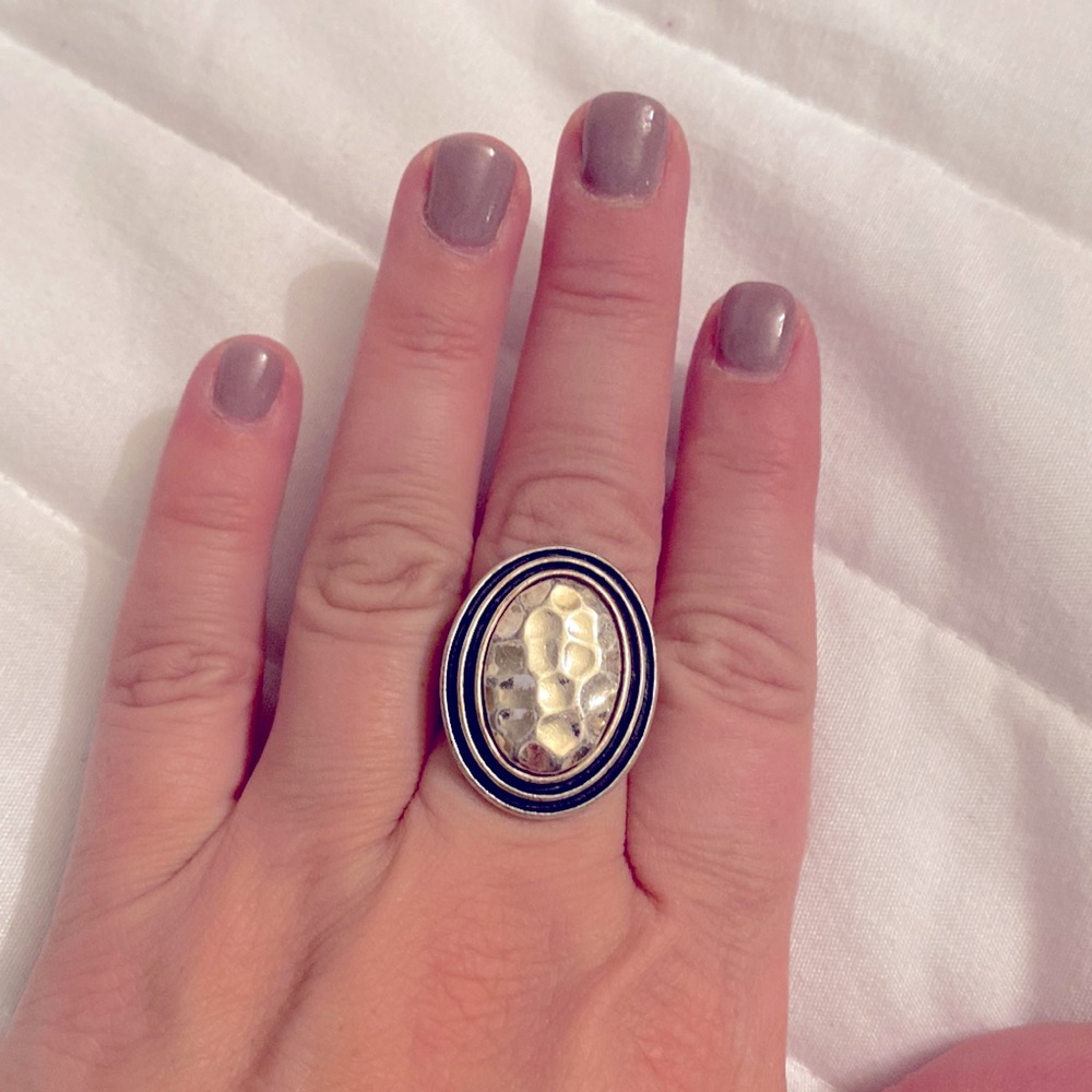 Premier Designs Hammered Silver Ring